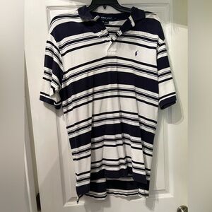 Ralph Lauren Black and White Striped Polo Shirt